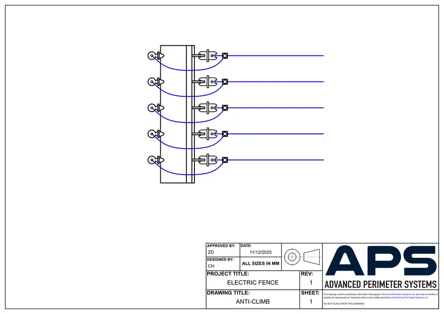 Anti-climb configuration technical drawing, sheet 1
